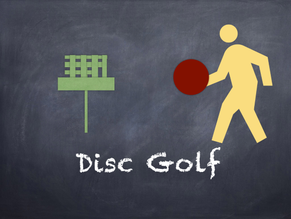 Disc Golf lanzamiento de freesbie a un objetivo o cesto metálico