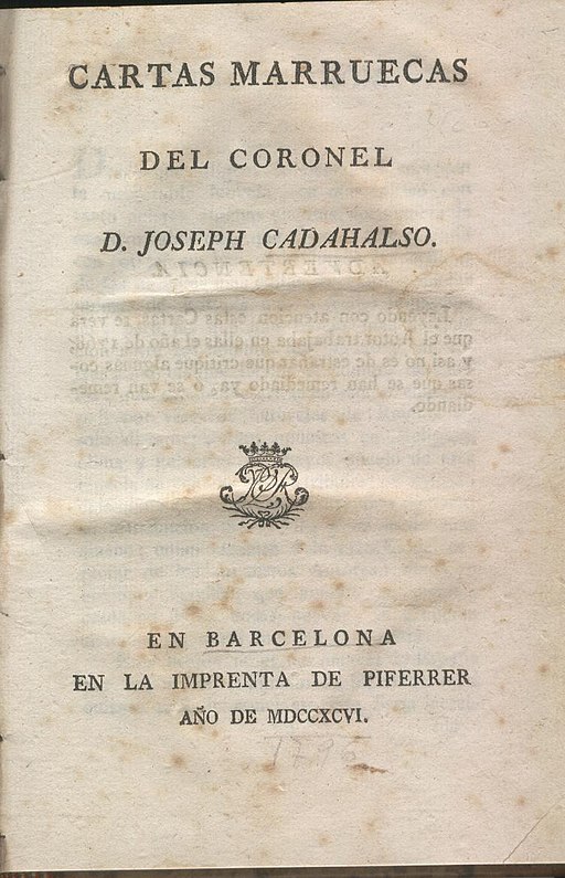Detalle de una edición de Cartas Marruecas, de José Cadalso