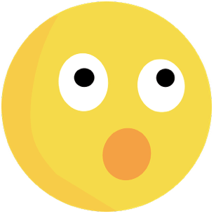 Emoji con cara de sorpresa con los ojos y la boca abiertos