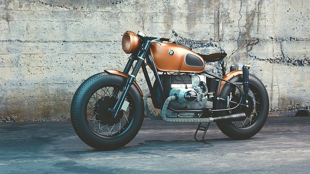 Fotografía de una moto con aspecto viejo pero moderna de la marca bmw