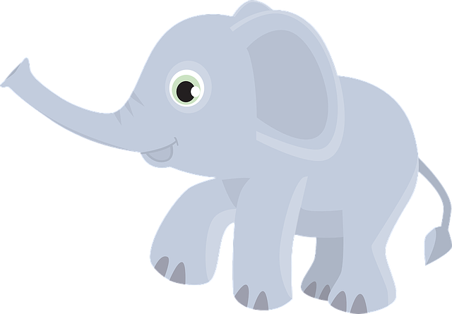 Dibujo de un elefante con las orejas especialmente carecterizadas