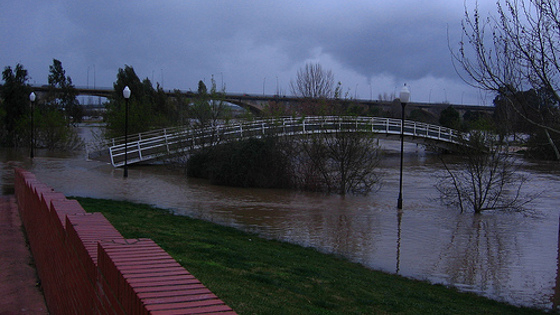 Un puente inundado