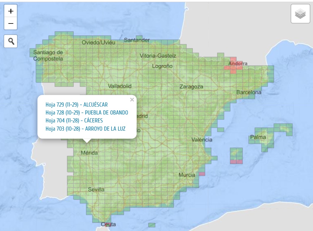 Captura de pantalla del Mapa Geológico de España