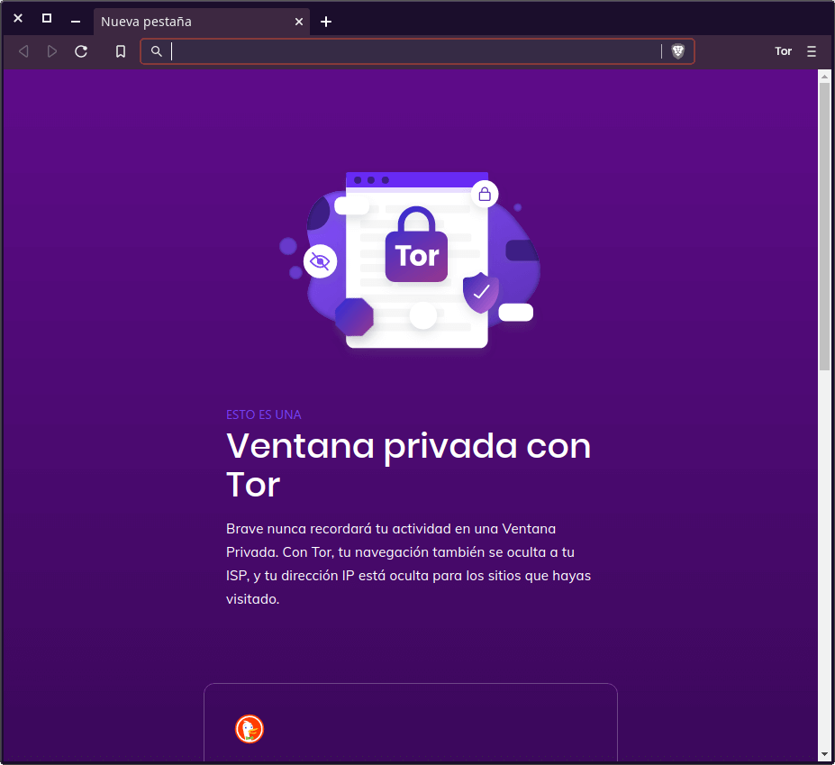 Navegación privada con Tor en Brave