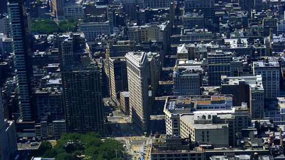 Vue du Flat Iron Building depuis l'Empire State Building