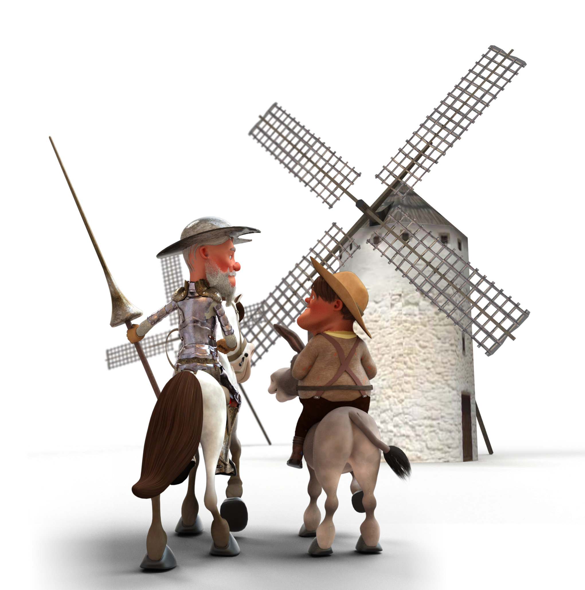 Quijote, Sancho y Molino