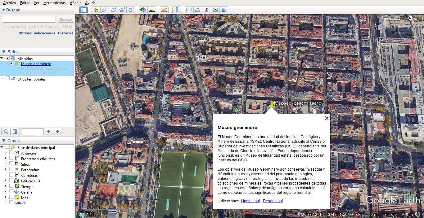 Explicación de cómo colocar un punto en Google Earth (paso 4)