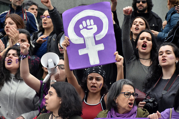 Manifestación feminista por el 8 de marzo de 2018 en Galicia