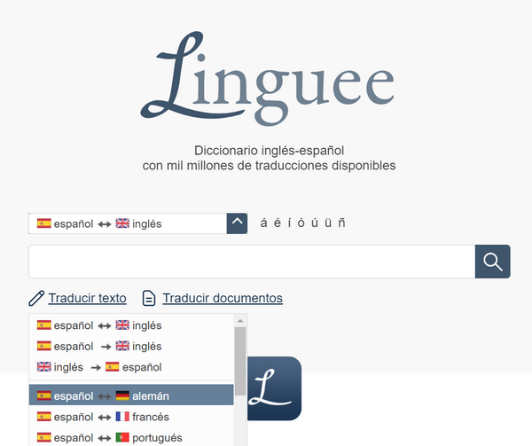 Captura de imagen del portal Linguee.es (2022)