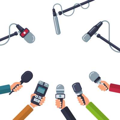 Reporteros y micrófonos